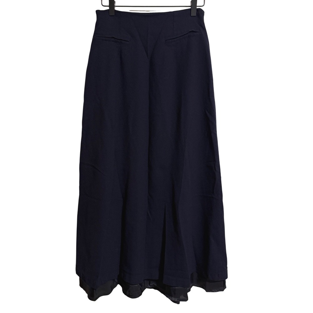 Emil Rutenberg Collection Navy Blue 100% Pure Wool Lined Maxi Skirt Made in USA